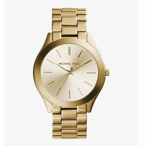 Michael Kors Slim Runway Gold-Tone Stainless Steel Watch